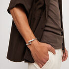 Bangle bracelet with two black crystal